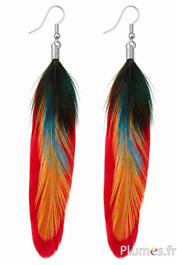 Oorbellen - lengte 11 cm - rood